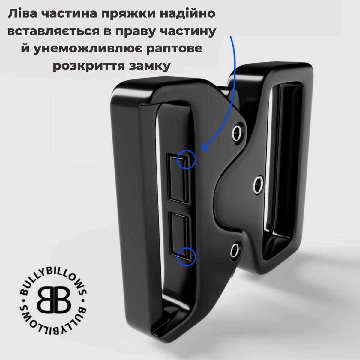 Професійний посилений широкий нашийник з ручкою та ривковим замком для собак BullyBillows Combat Collar Handle 5 cm