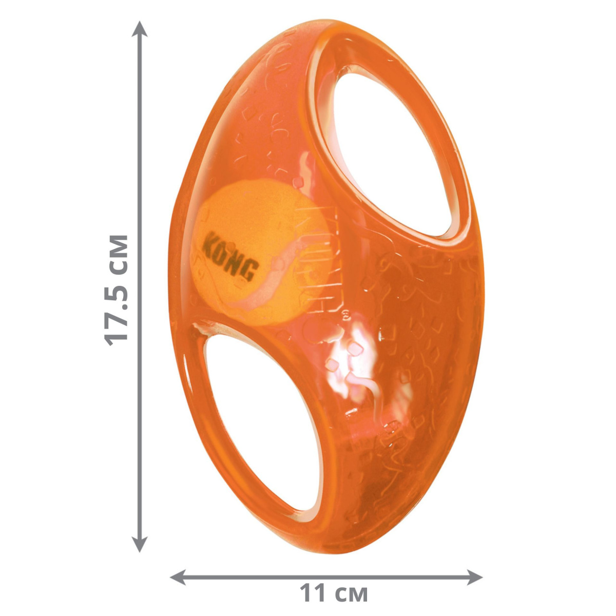 KONG Jumbler Football Большая игрушка для собак Интерактивный Мяч Регби с пищалкой