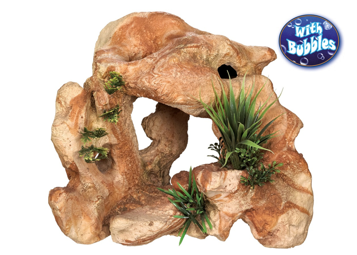 Декор с дифузором для акваріума Скеля та рослини Stone Bubbles Aqua Ornaments Nobby Декор с дифузором для акваріума Скеля та рослини Stone Bubbles Aqua Ornaments Nobby