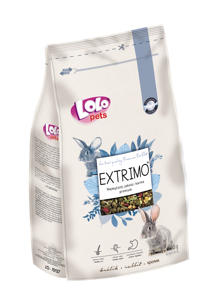 Экструдированный корм для кроликов с натуральными витаминами LoLo Pets Extrimo Rabbit