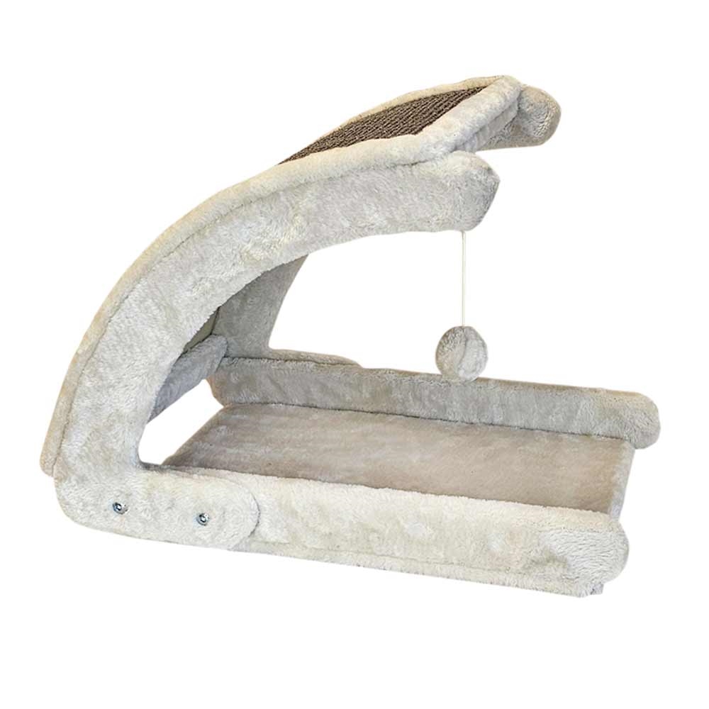 Кігтеточка для кішок Плюшева дряпалка з іграшкою Curvy Nobby