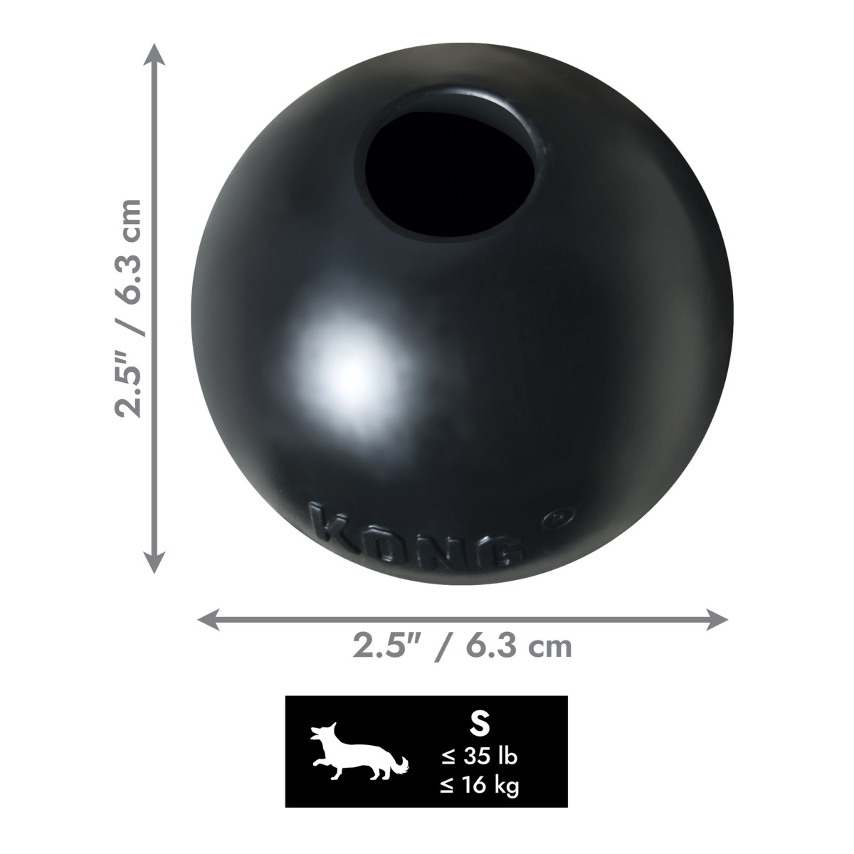 KONG Extreme Ball W/Hole Антивандальна іграшка для собак Надміцний М'яч для ласощів
