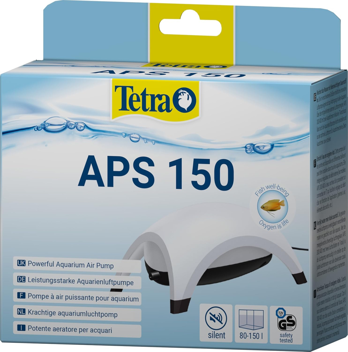Бесшумный одноканальный сетевой белый компрессор для аквариума 80-150 л Tetra APS White 150 Бесшумный одноканальный сетевой белый компрессор для аквариума 80-150 л Tetra APS White 150
