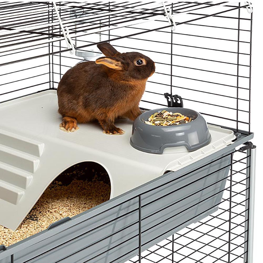 Двухуровневый вольер для двух кроликов с поилками и кормушками Rabbit 100 Double Ferplast