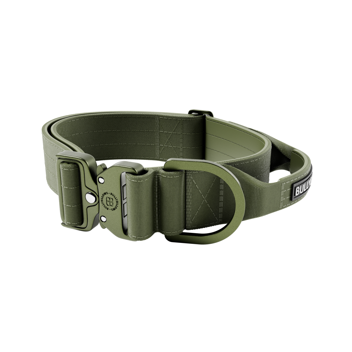 Широкий тактический ошейник с усиленным замком для собак BullyBillows Lighter Combat Collar Handle 5 cm