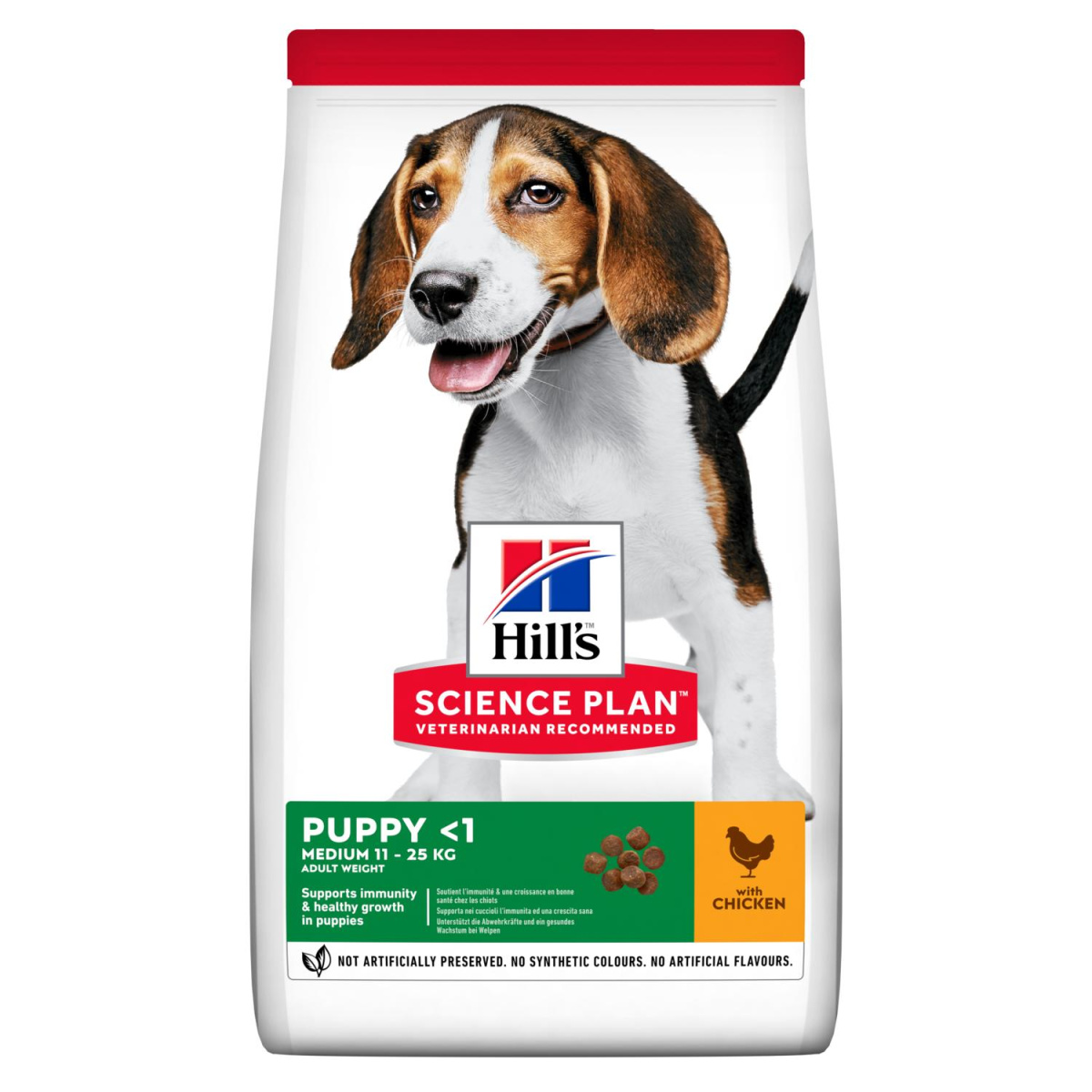Сухой корм с курицей для щенков средних пород возрастом Hill's Science Plan Puppy Medium 11-25 kg Chicken