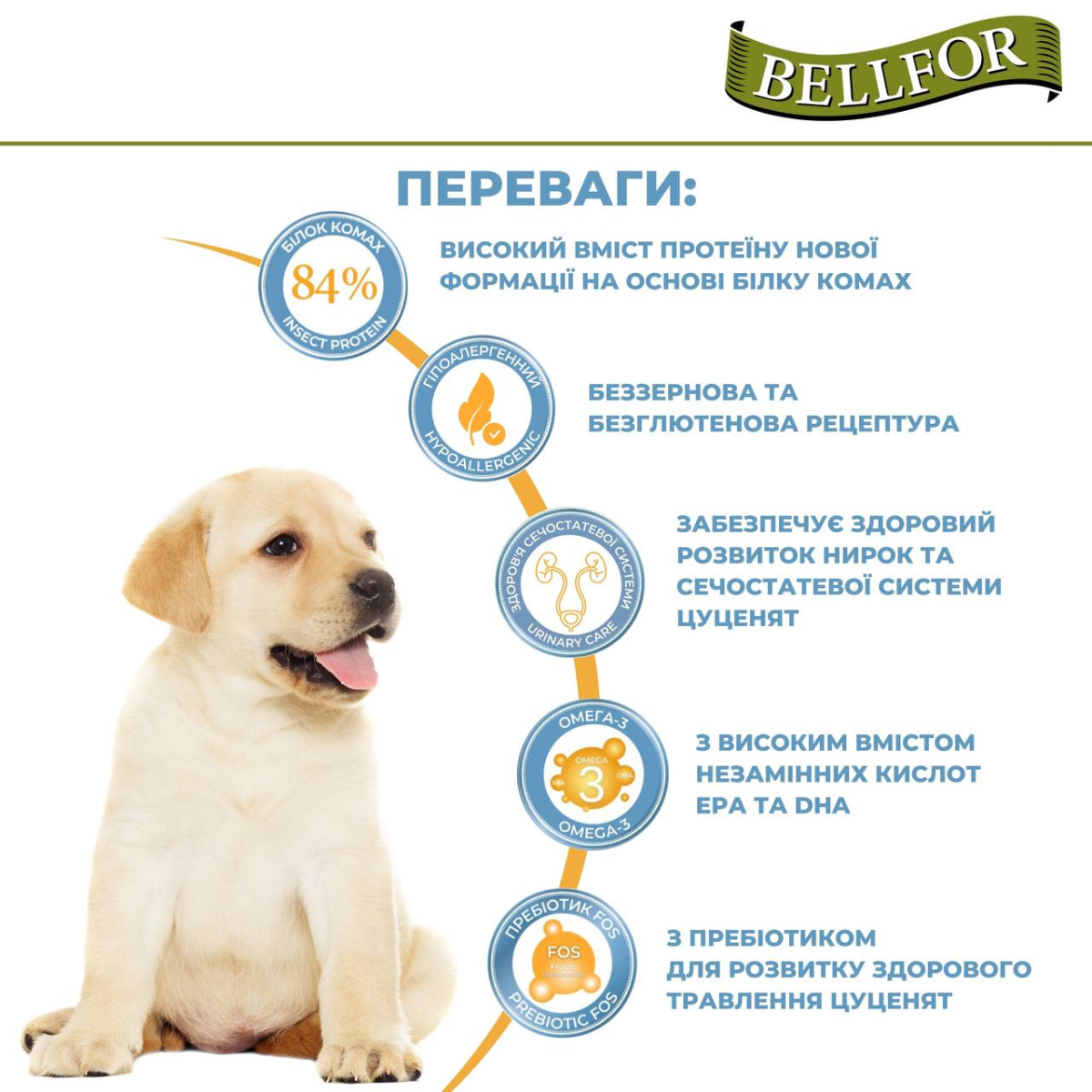 Беззерновий сухий корм холістик на основі білка комах для цуценят Веllfor Insect Landgut Schmaus Hypoallergenic Junior