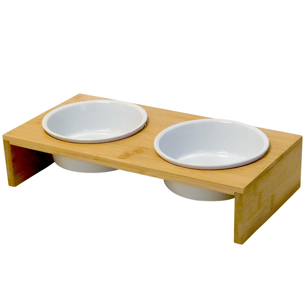 Керамічні миски для собак на бамбуковій підставці Ilus Diner Bar Nobby