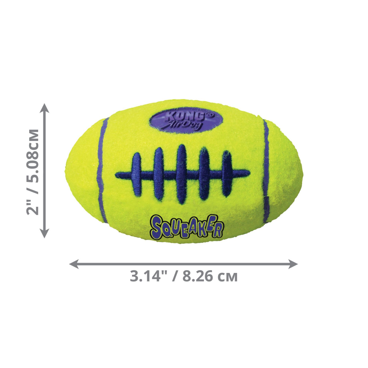 Игрушка для собак Мяч Регби Бережный уход за зубами KONG AirDog Squeaker Football