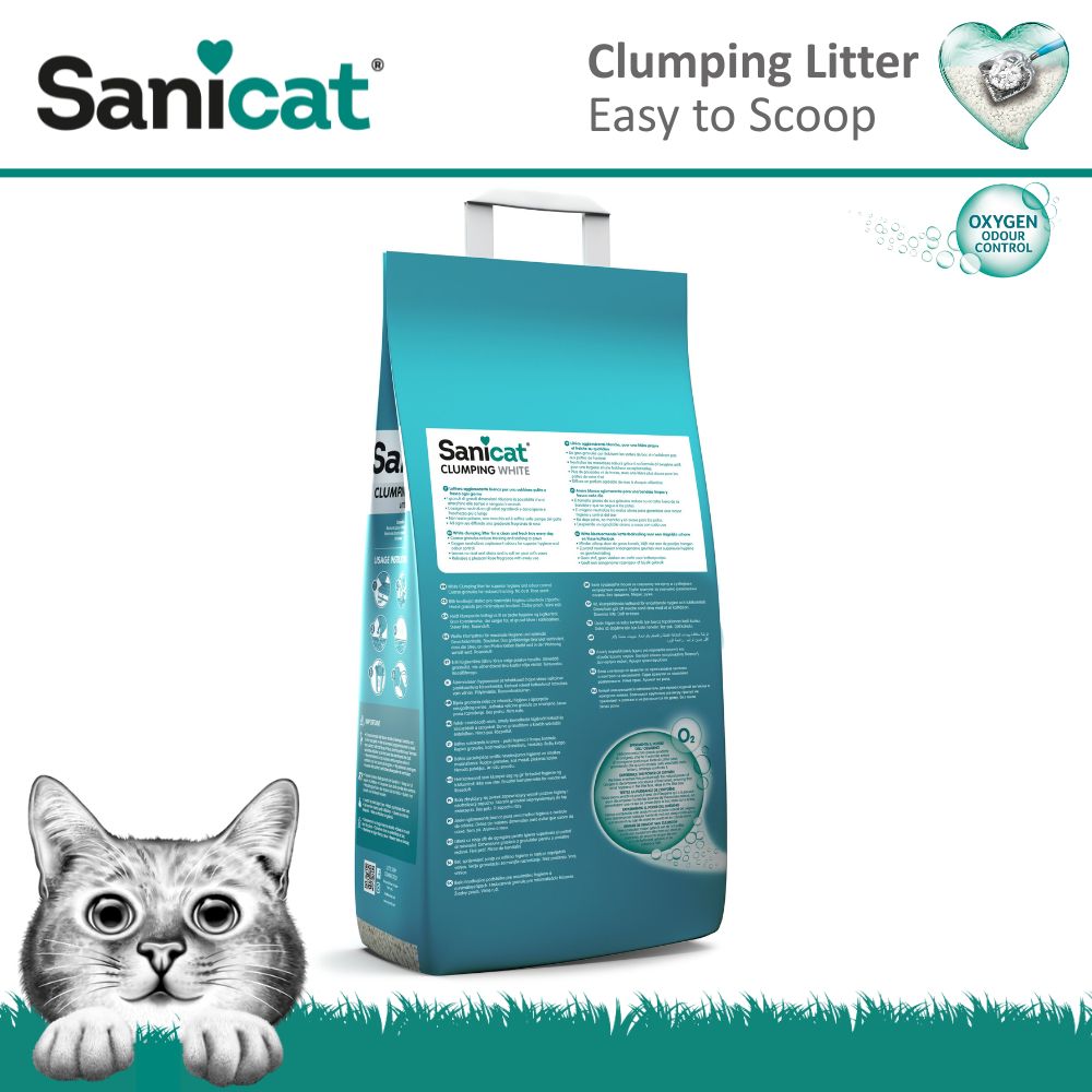 Комкуючий нейтралізуючий білий бентонітовий наповнювач для котів з ароматом троянди Sanicat Clumping White Rose