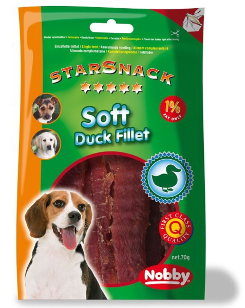 Ласощі для собак В'ялене м'яке філе Качки Nobby StarSnack Soft Duck Fillet