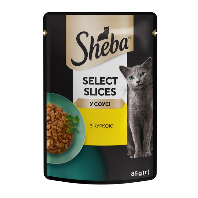 Влажный корм для взрослых котов Курица в соусе Sheba Select Slices Chicken in Gravy