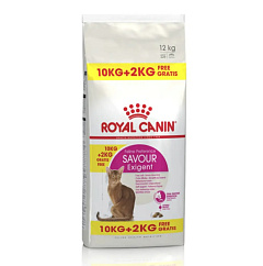 Royal Canin Exigent Savour 10 кг + 2 кг Сухой корм для взрослых кошек привередливых к аромату корма, с домашней птицей