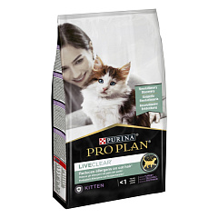 Сухий корм з індичкою для кошенят віком від 4 тижнів, знижуючий рівень алергенів на шерсті Purina Pro Plan LiveClear Kitten Turkey
