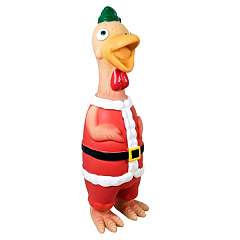 Новорічні іграшки для собак Курча-Санта з пищалкою Chick Santa Xmas Nobby