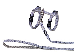 Анатомическая шлея с поводком для кошек Рыбка Fish Grey Cat Harness Nobby Анатомическая шлея с поводком для кошек Рыбка Fish Grey Cat Harness Nobby