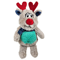 Новогодние мягкие игрушки для собак Плюшевый Олень Санты с пищалкой Reindeer Santa Plush Xmas Nobby