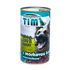 Консервоване м'ясо для собак Асорті з Яловичини та Мозкової кістки TIM Dog 100% Meat Marrowbone