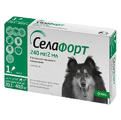 Краплі для собак вагою 20,1-40 кг від бліх, волосоїдів, гельмінтів та шкірних кліщів Селафорт KRKA Selafort Dogs