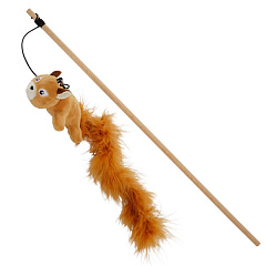 Вудочка для котів Плюшева Білка з котячою м'ятою Squirrel Rod Plush Nobby