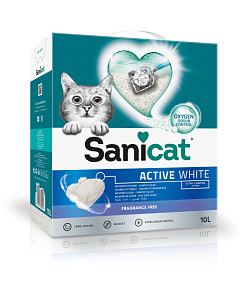 Комкуючий гіпоалергенний білий бентонітовий наповнювач для котів Sanicat Clumping Active White Fragrance Free Комкуючий гіпоалергенний білий бентонітовий наповнювач для котів Sanicat Clumping Active White Fragrance Free