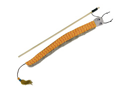 Игрушка для котов Удочка Деревянная Плюшевая Гусеничка Rod Plush Nobby