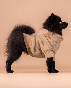 Теплий ергономічний коричневий в'язаний светр для собак PAIKKA Furry Knit Sweater Brown