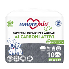 Поглинаючі вугільні пелюшки для собак на липучках 60 х 60 см Amoremio Charcoal Dog Training Pads