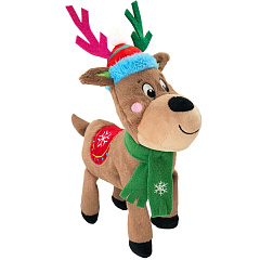 Новорічні м'які іграшки для собак Різдвяний Олень з пищалкою Reindeer Plush Xmas Nobby