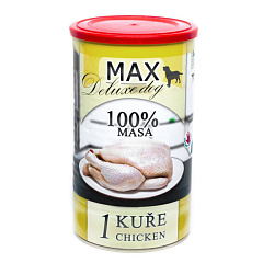 Консервоване м'ясо для собак Шматки Курки MAX Deluxe Dog 100% Meat 1 Chicken