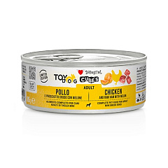 Безглютеновая консерва для собак маленьких пород Курица с Прошутто и Дыней Disugual TOYDog Cubes 92% Adult Chicken, Raw Ham & Melon