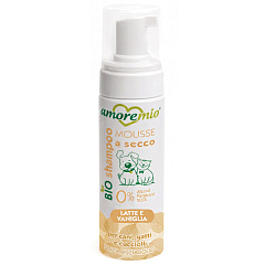 Сухий шампунь для собак та котів без спирту і SLES Молоко та Ваніль Amoremio Green Dry BIO Shampoo Milk & Vanilla