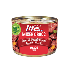 Беззерновая консерва в сухой корм для собак с Говядиной Life Dog Mixer Crocc Beef Беззерновая консерва в сухой корм для собак с Говядиной Life Dog Mixer Crocc Beef