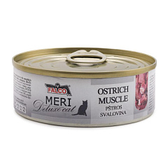 Консервированное мясо для котов Мясо Страуса без костей FALCO MERI Deluxe Cat 100% Meat Ostrich Muscle