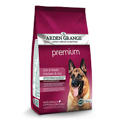Сухий корм для вибагливих дорослих собак зі свіжою куркою та рисом Arden Grange Premium Adult Fresh Chicken & Rice Сухий корм для вибагливих дорослих собак зі свіжою куркою та рисом Arden Grange Premium Adult Fresh Chicken & Rice