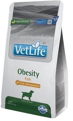 Сухий лікувальний корм з рибою для зниження надмірної ваги у собак Farmina Vet Life Obesity Fish Monoprotein