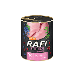Беззерновая консерва для собак с Индейкой, Голубикой и Клюквой Dolina Noteci Rafi Grain Free Adult Turkey