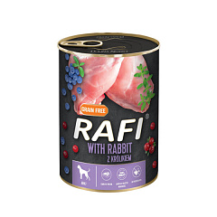 Беззерновая консерва для собак с Кроликом, Голубикой и Клюквой Dolina Noteci Rafi Grain Free Adult Rabbit