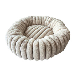 Антиковзка кругла лежанка-пончик для собак та котів Шарпей Stripe Donut Nobby