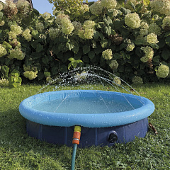 Охолоджуючий складаний басейн з розпилювачем-фонтаном для собак Dog Pool 2 in 1 Nobby Охолоджуючий складаний басейн з розпилювачем-фонтаном для собак Dog Pool 2 in 1 Nobby