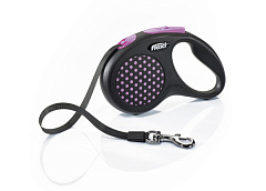 Поводок-рулетка для собак маленьких пород весом до 15 кг Flexi Design S Tape лента 5 m