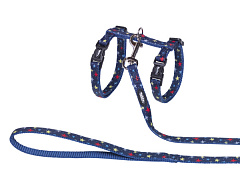 Анатомічна шлея з повідцем для котів Зірка Stars Cat Harness Nobby