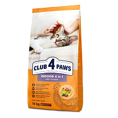 Сухой корм для взрослых котов с Курицей, живущих в помещении Club 4 Paws Premium Indoor 4 in 1 Chicken Сухой корм для взрослых котов с Курицей, живущих в помещении Club 4 Paws Premium Indoor 4 in 1 Chicken