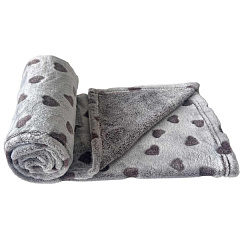 М'який теплий плед для собак та котів Серця Heart Plaid Nobby