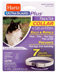 Светоотражающий ошейник для котов от блох и клещей Hartz Ultra Guard Plus Flea & Tick Collar Cats & Kittens