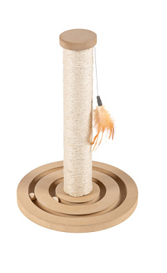 Кігтеточка-стовпчик для котів з інтерактивним треком та підвісною іграшкою Imac Tiragraffi