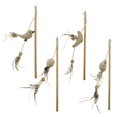 Игрушка для котов Удочка с игрушкой и перьями Imac Fishing Rod Natural Assorted Игрушка для котов Удочка с игрушкой и перьями Imac Fishing Rod Natural Assorted