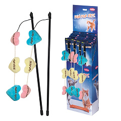 Игрушка для котов ToyBox Удочка Трескучие Сердца с кошачьей мятой Hearts Rod Catnip Nobby Игрушка для котов ToyBox Удочка Трескучие Сердца с кошачьей мятой Hearts Rod Catnip Nobby