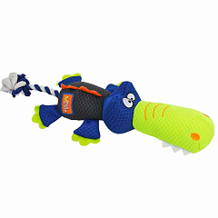 Мягкая игрушка для средних собак Трескучий Крокодил с пищалкой Squeaky Crocodile Mesh Nobby