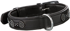 Шкіряний м'який нашийник зі стразами для собак Leather Sakima Collar Nobby Шкіряний м'який нашийник зі стразами для собак Leather Sakima Collar Nobby